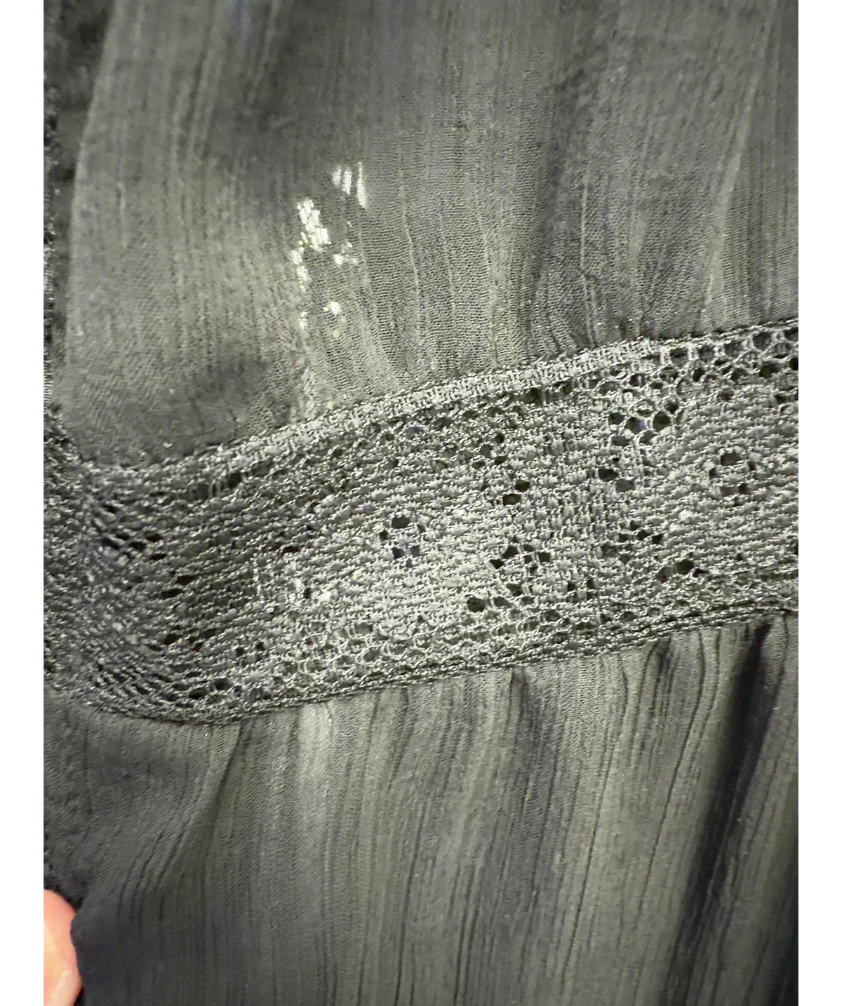 Limited Collection Black black lace-trim tiered maxi dress, size UK 22 — label