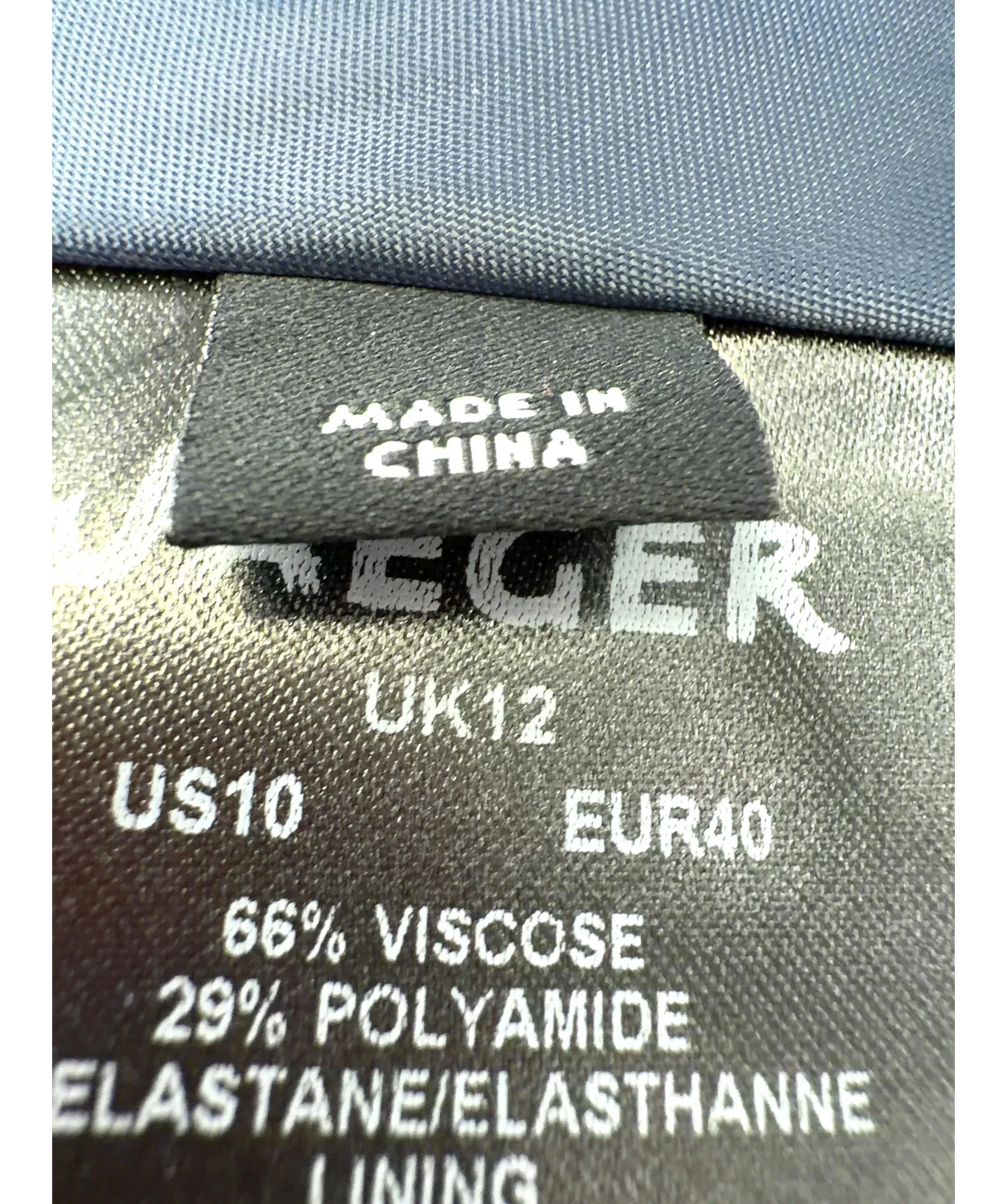 Jaeger navy Colour, size UK 12 — care label