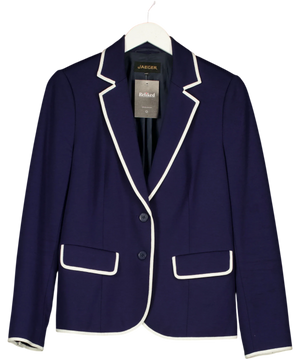 Jaeger Blue And White Piping Blazer UK 12