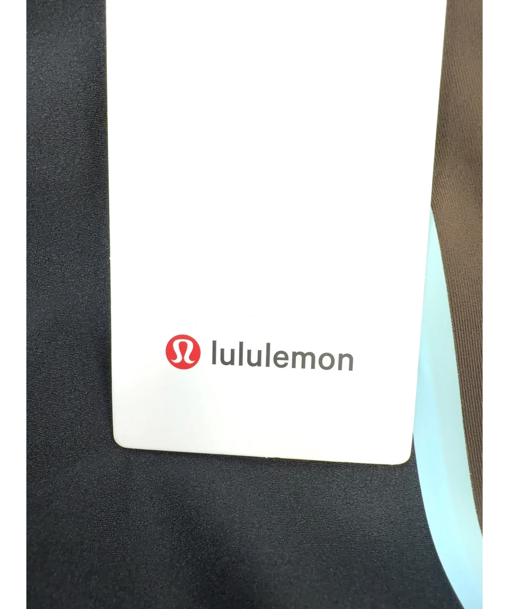 Lululemon Black Satin Shine High-Rise Tight 25" *Stripe, size UK 2 EU 35 👠 — detail
