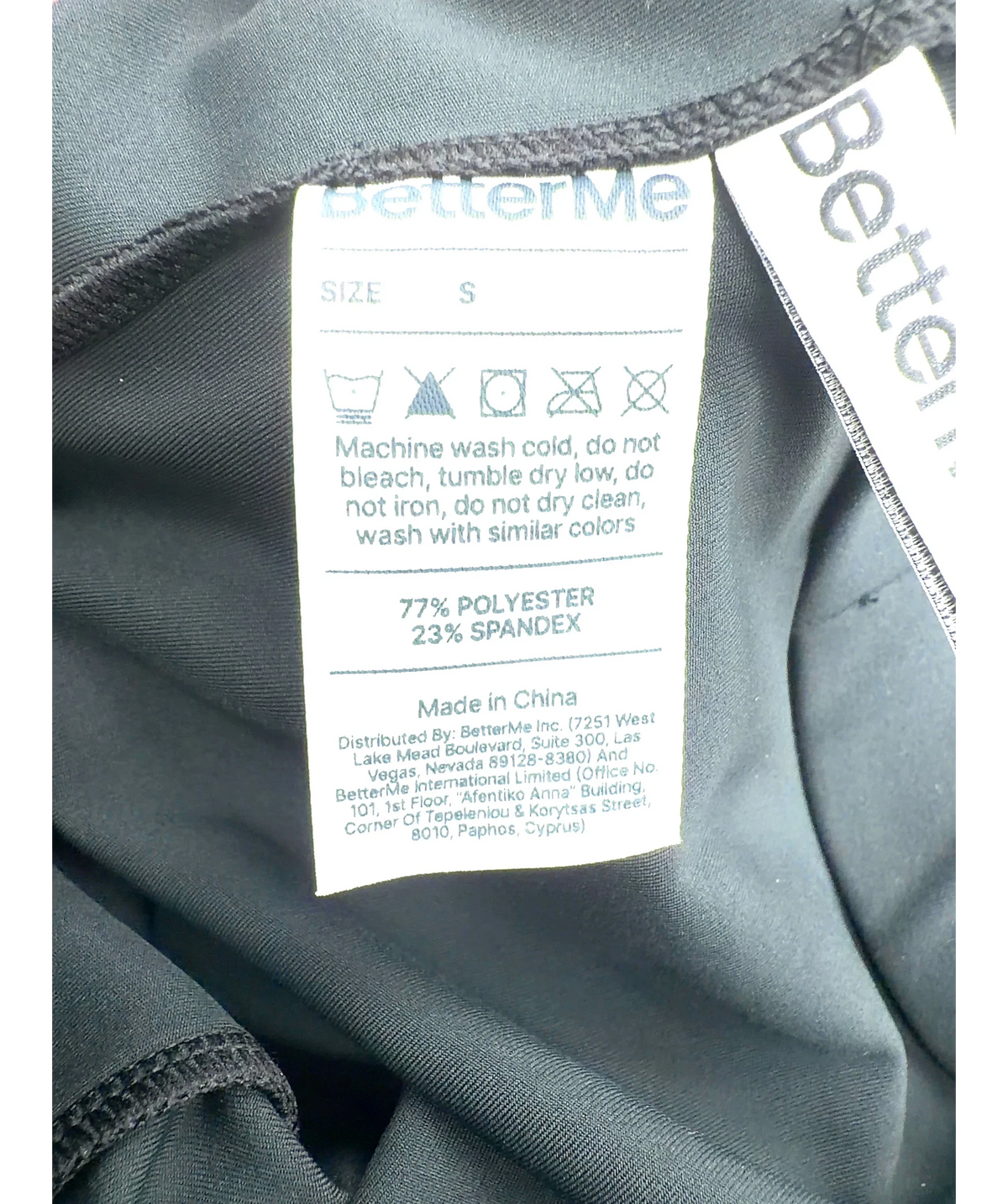 BetterMe Black Colour, size UK S — label