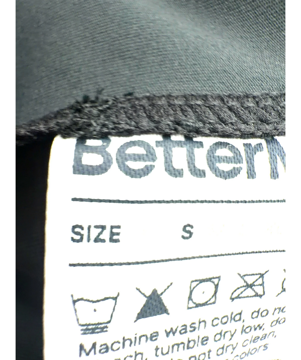 BetterMe Black Colour, size UK S — care label