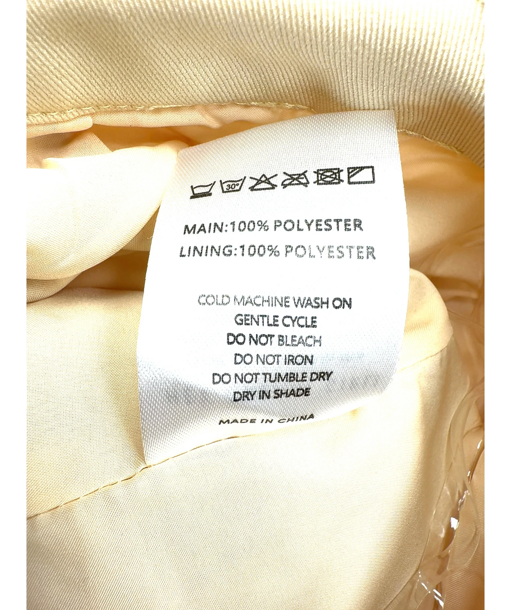PEBBERMAYO Yellow Constantine Mini Shorts, size UK 8 — label