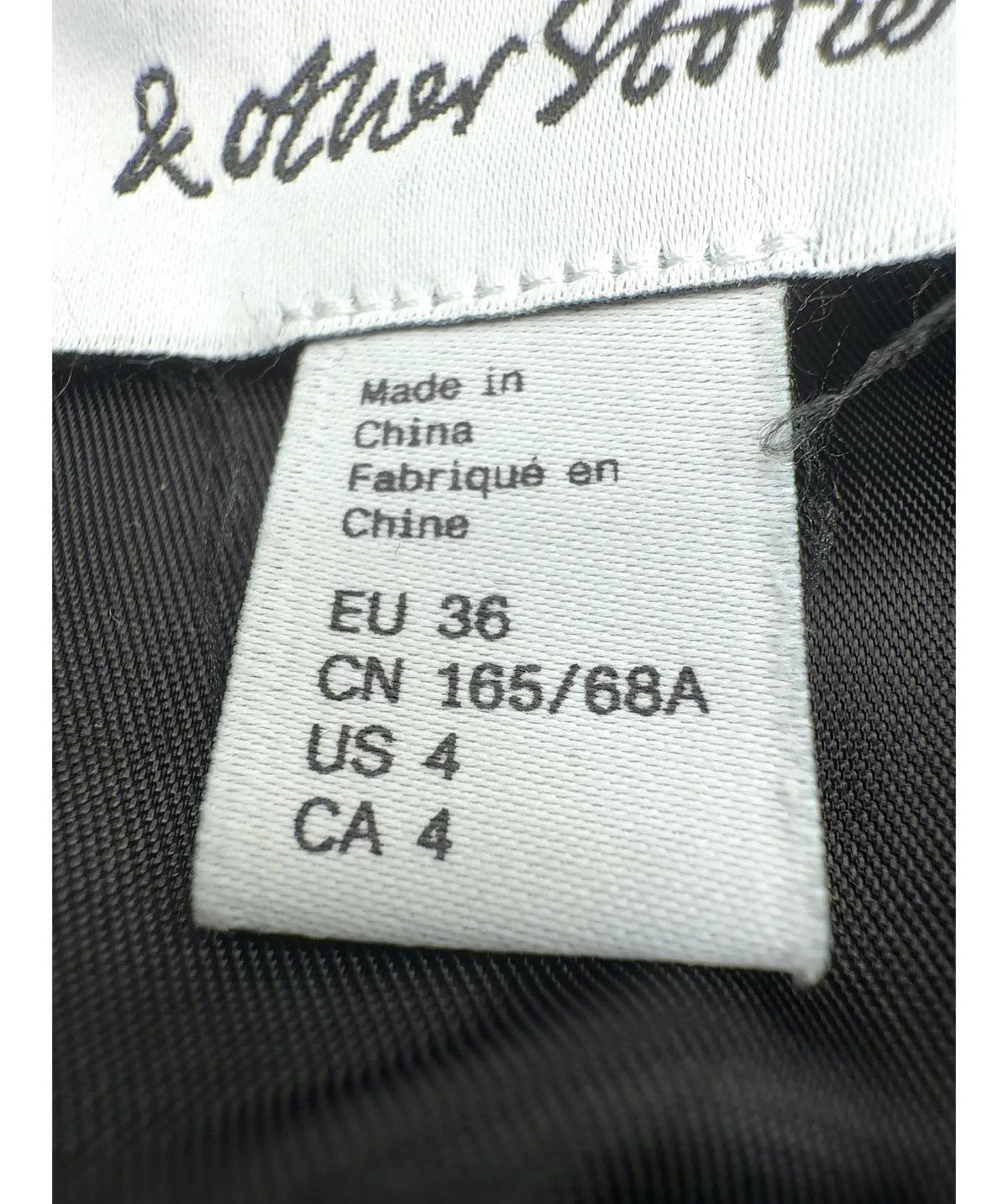 & OTHER STORIES Black Colour, size UK 8 — care label
