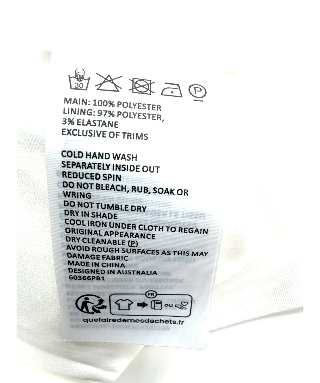 Bardot White Helenia High Waisted Short, size UK 8 — label