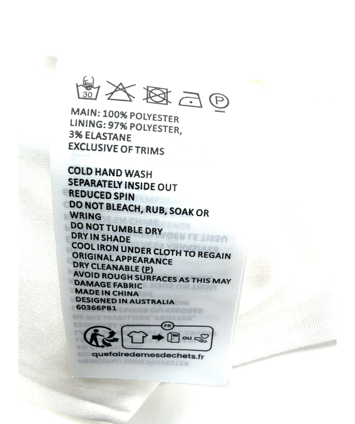 Bardot White Helenia High Waisted Short, size UK 8 — label