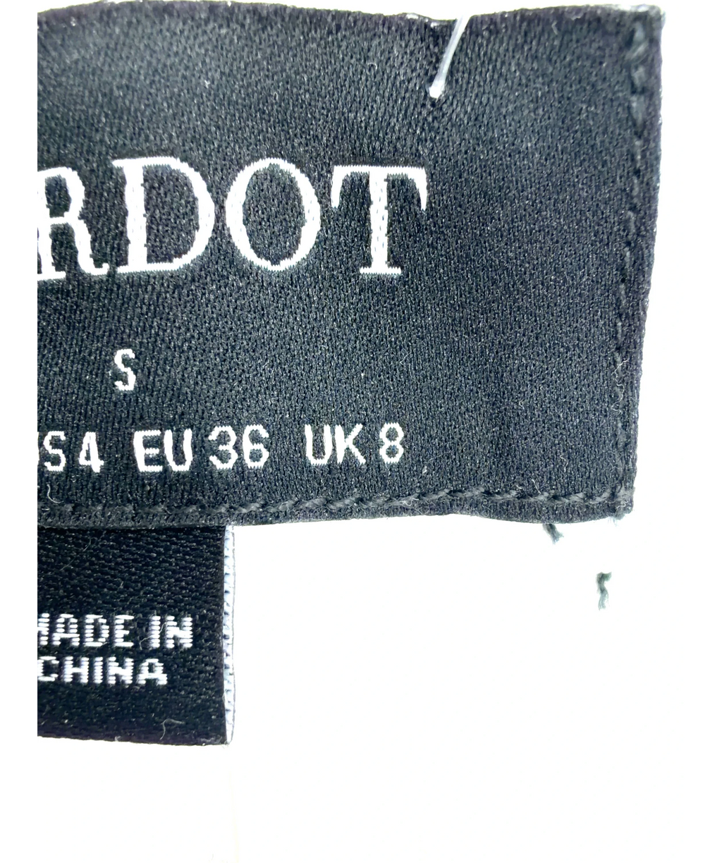 Bardot White Helenia High Waisted Short, size UK 8 — care label