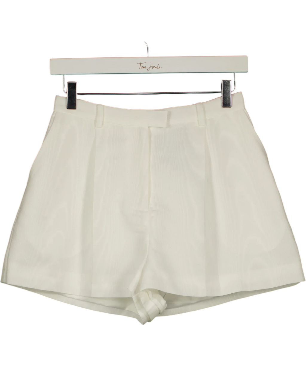 Bardot White Helenia High Waisted Short, size UK 8 — front