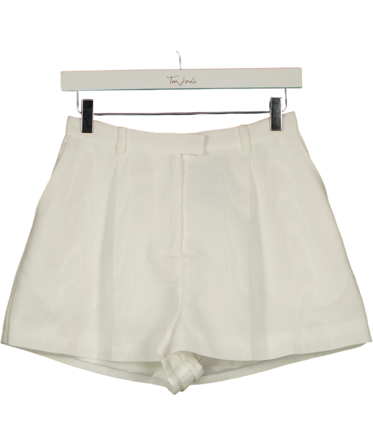 Bardot White Helenia High Waisted Short, size UK 8 — front