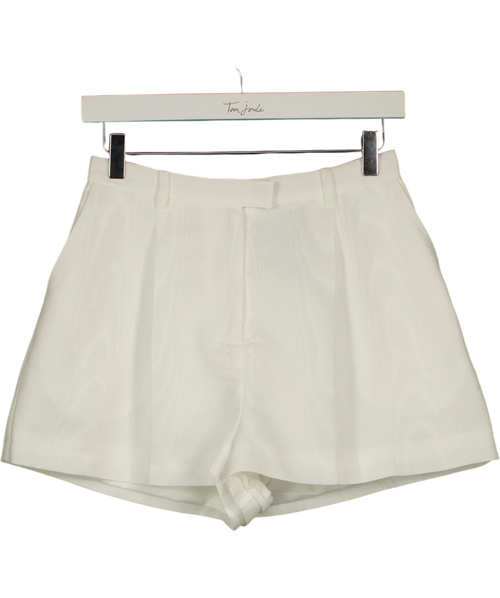 Bardot White Helenia High Waisted Short, size UK 8 — front