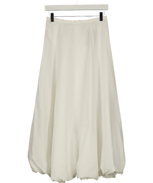 Zara White Bubble Hem Maxi Skirt UK S