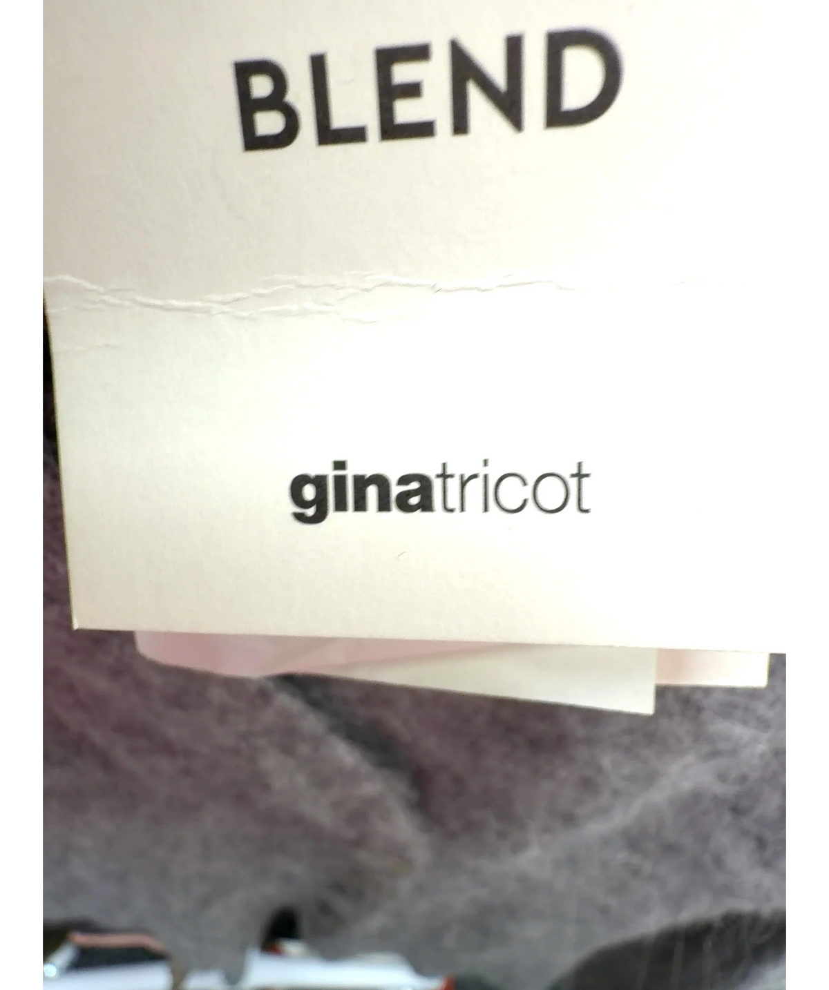 GINA TRICOT Grey Alpaca Blend Knitted Top, size UK S — detail