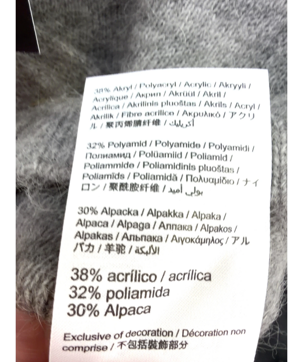 GINA TRICOT Grey Alpaca Blend Knitted Top, size UK S — label