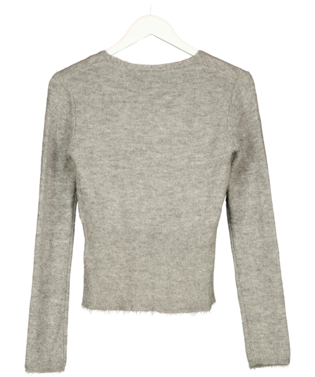 GINA TRICOT Grey Alpaca Blend Knitted Top, size UK S — back