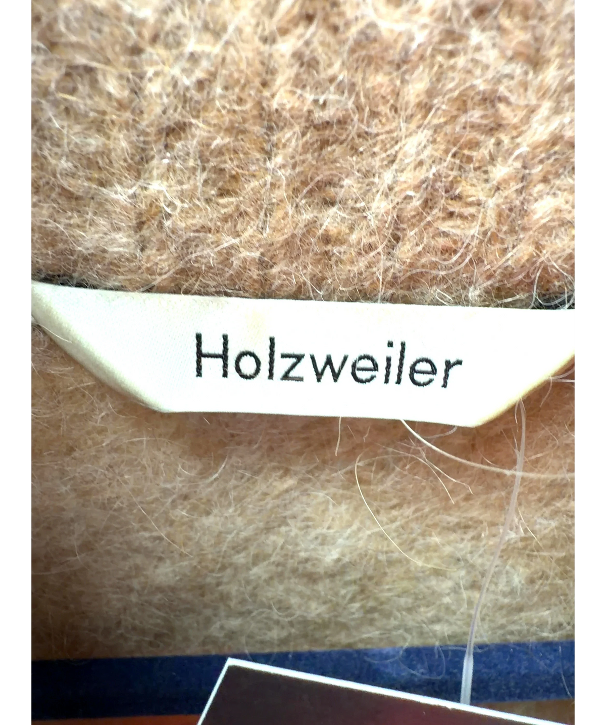 Holzweiler Beige ATLANTIC HAIRY ZIP CARDIGAN, size UK M — detail