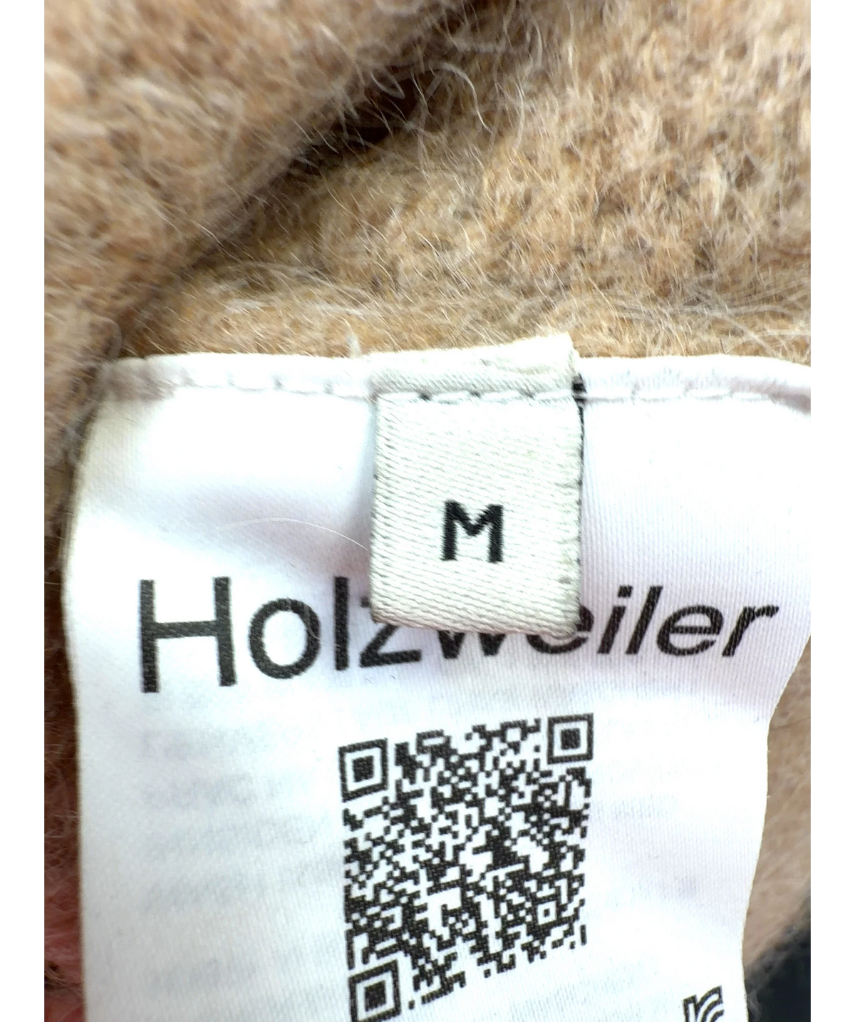 Holzweiler Beige ATLANTIC HAIRY ZIP CARDIGAN, size UK M — care label