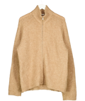 Holzweiler Beige ATLANTIC HAIRY ZIP CARDIGAN, size UK M — front