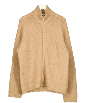 Holzweiler Atlantic Hairy Zip Cardigan Beige UK M