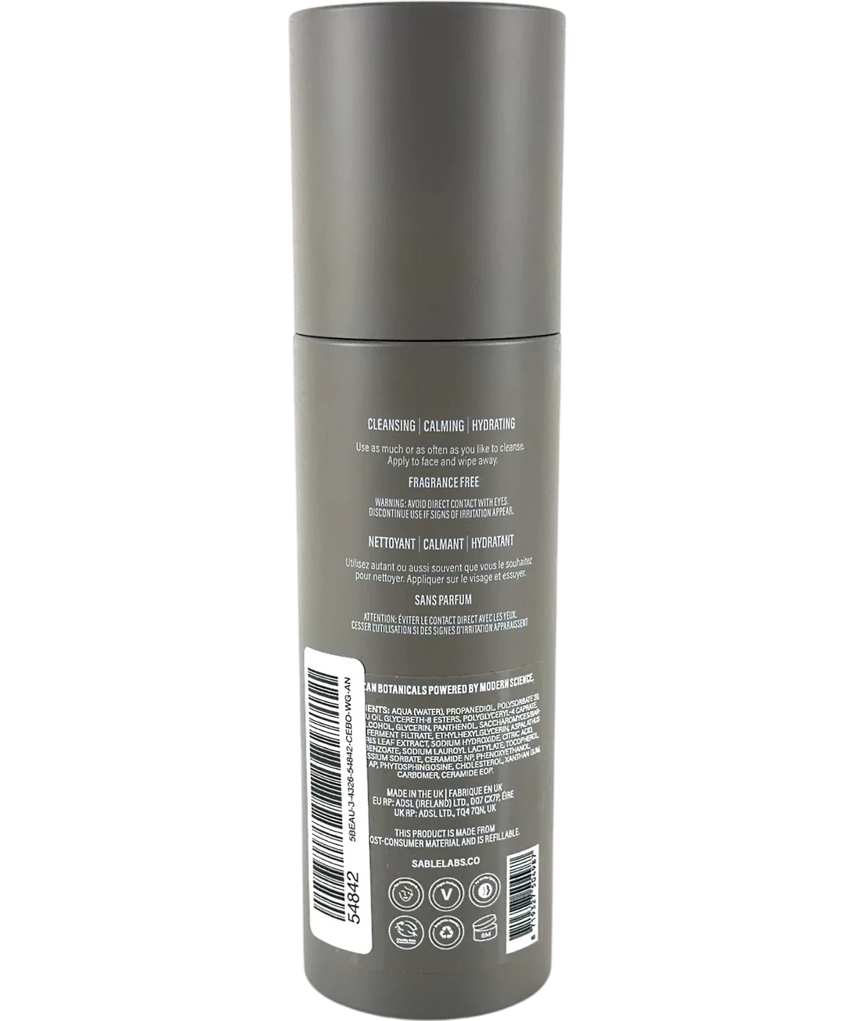 Sable labs Rooibos Micellar Water, size 150ml — back