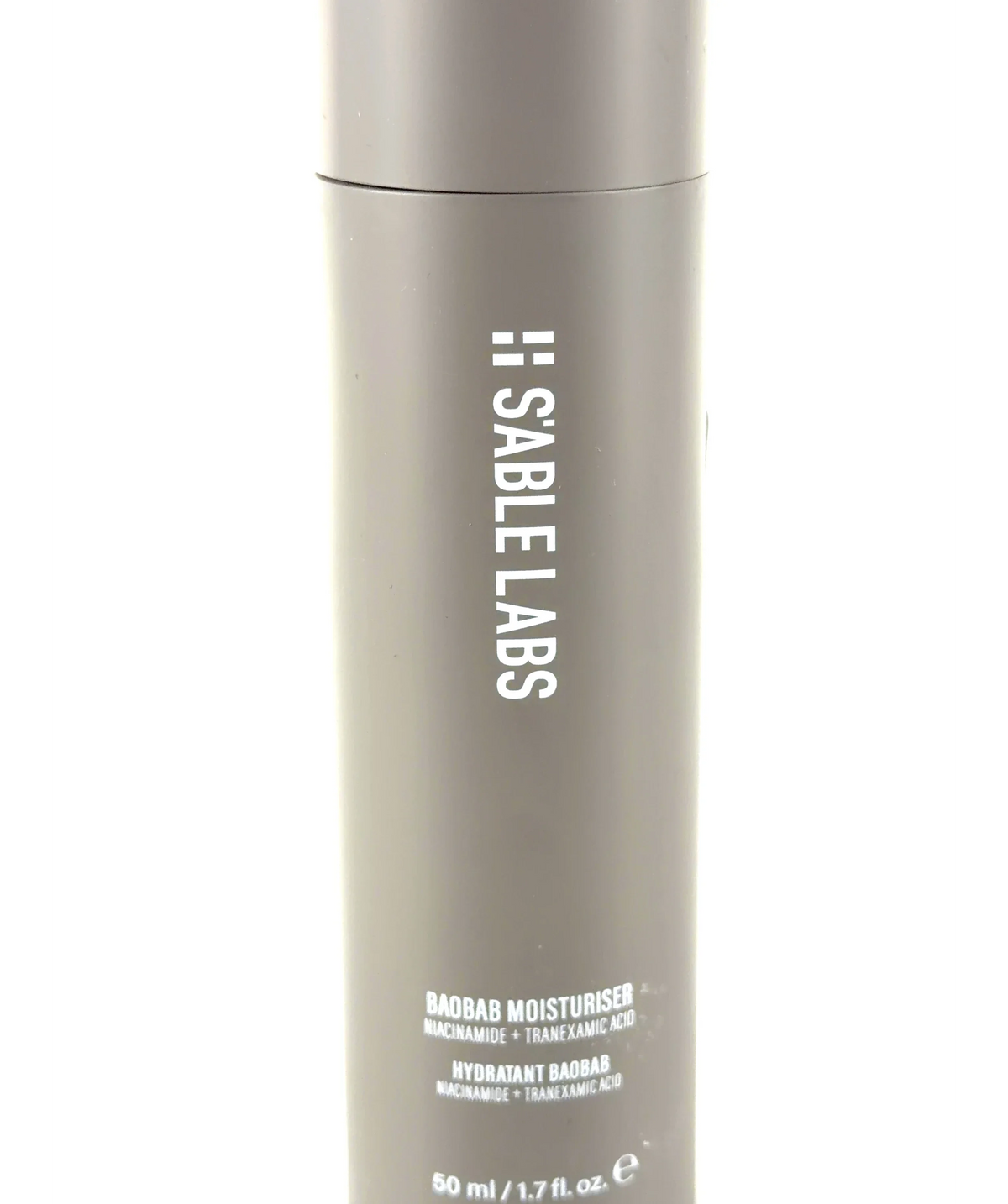 Sable labs Baobab Moisturiser, size 50ml — label
