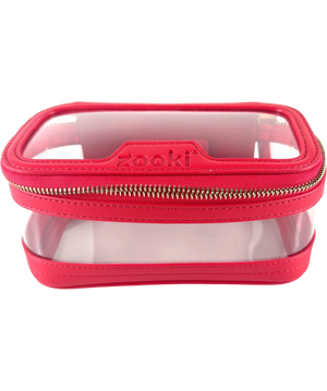 Zooki Small Travel Bag Red And Metallic Makeup Bag