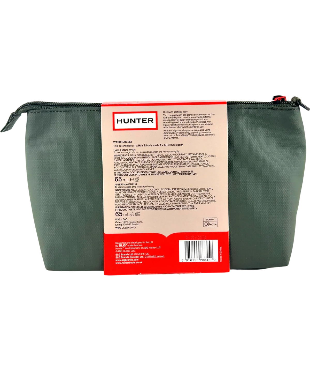 Hunter The Hunter Wash Bag Gift Set, size 65ml — back