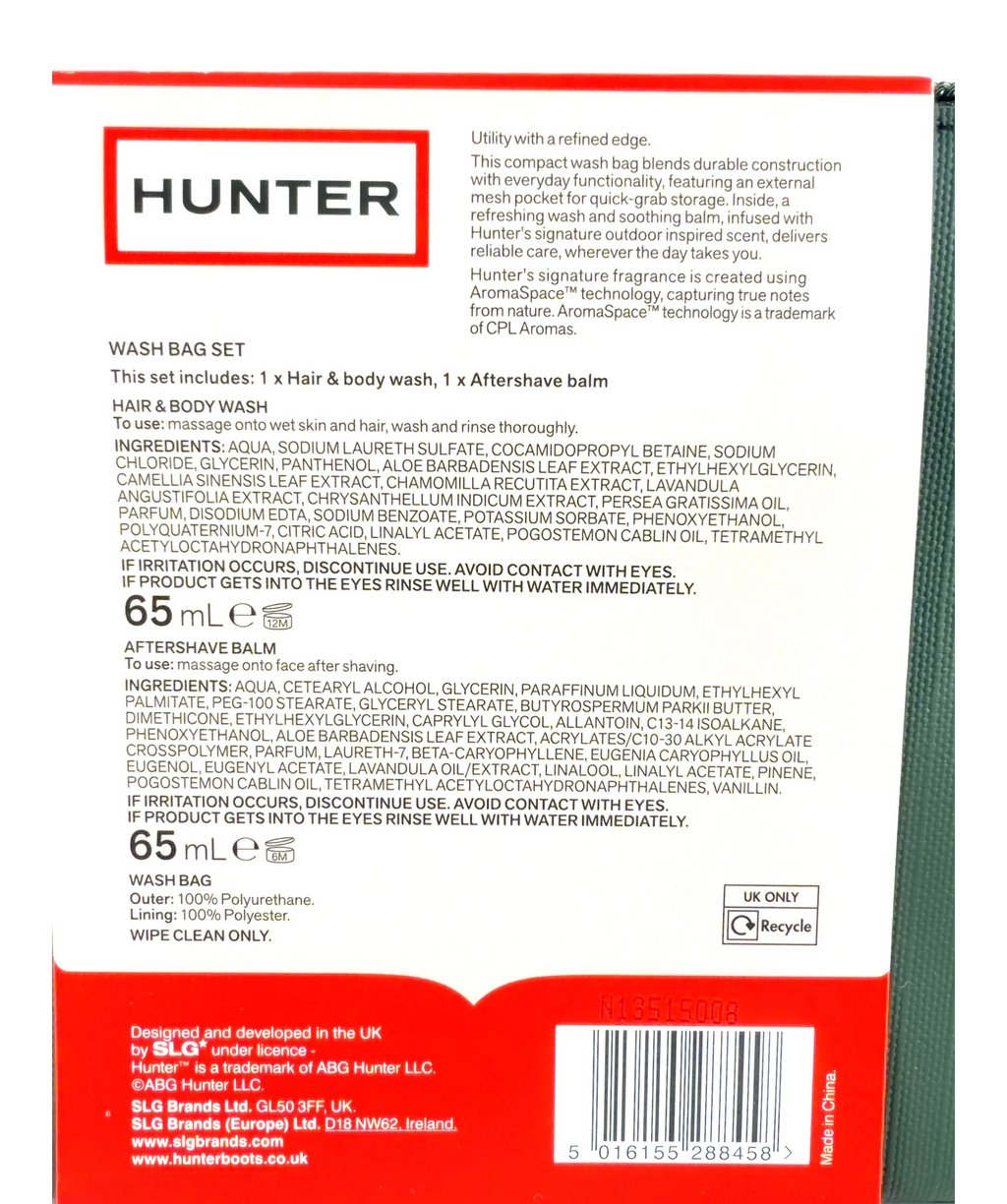 Hunter The Hunter Wash Bag Gift Set, size 65ml — fabric detail