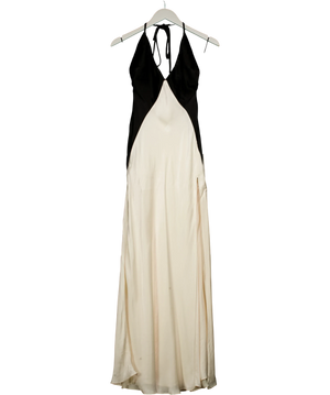 Bardot YVE Contrast Halter Dress Cream And Black UK 8