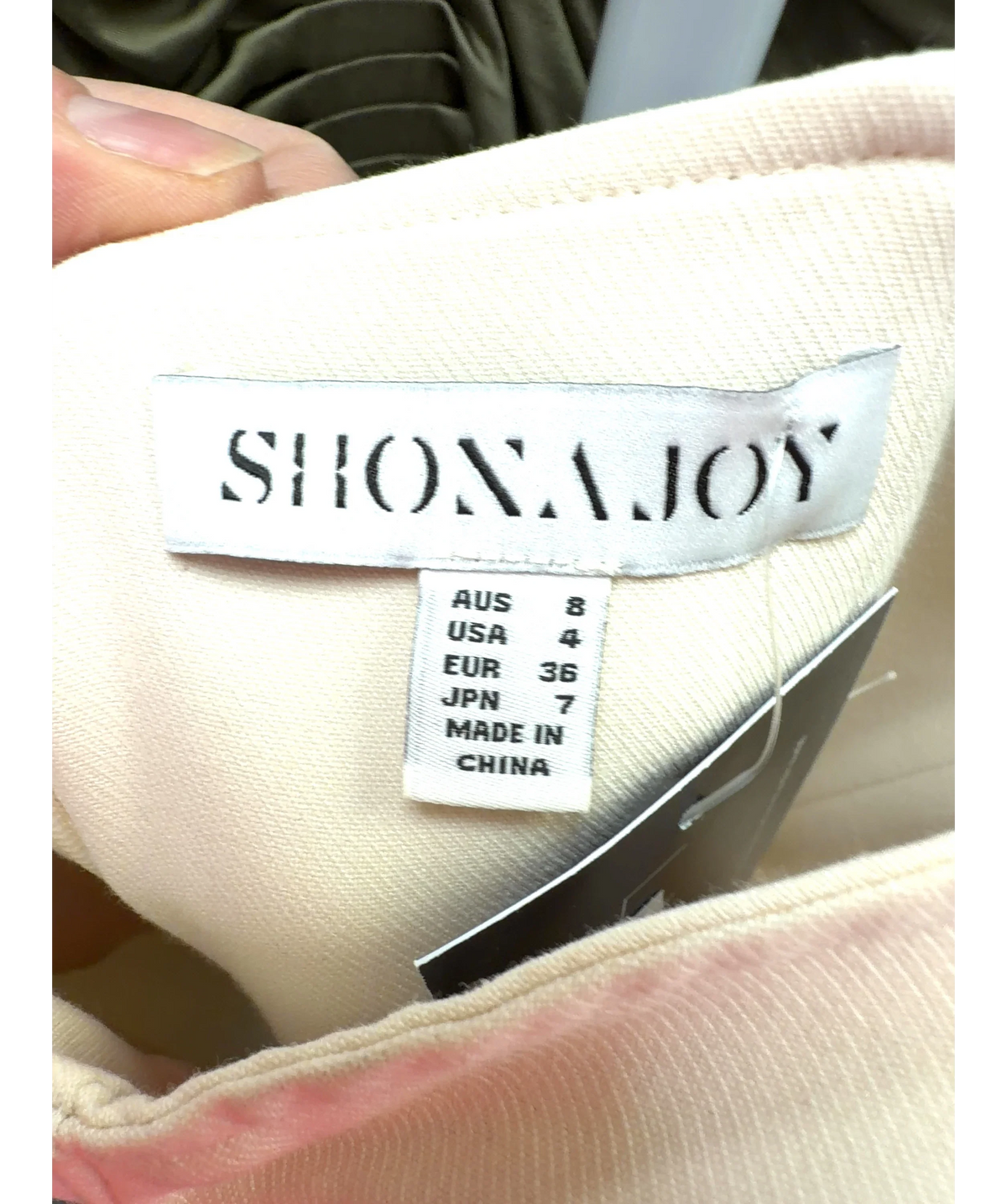 Shona Joy Cream Irena Bustier Mini Dress, size UK 8 — detail