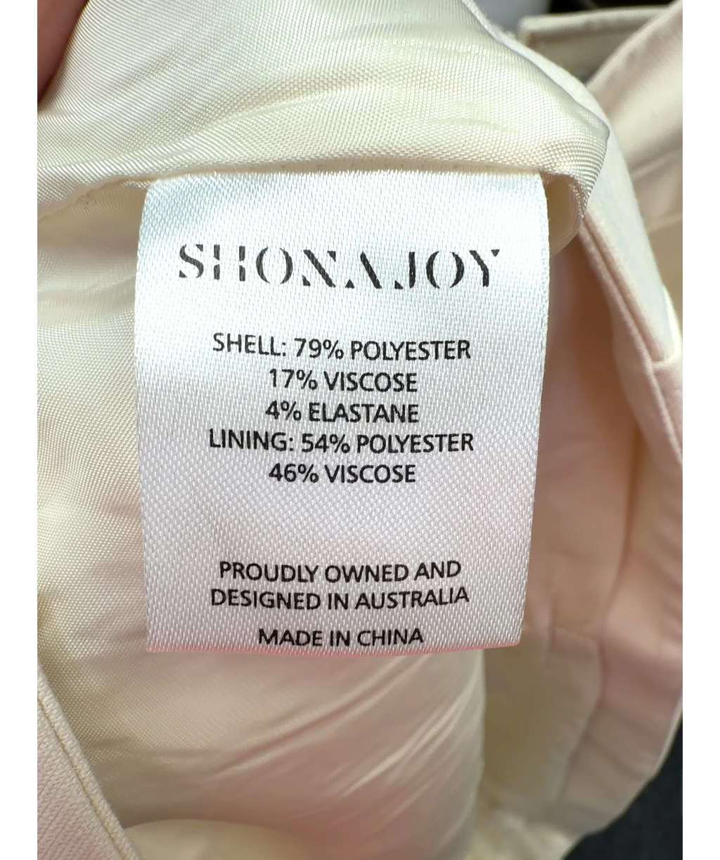 Shona Joy Cream Irena Bustier Mini Dress, size UK 8 — label