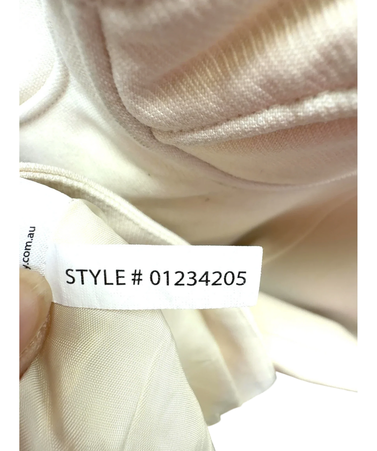 Shona Joy Cream Irena Bustier Mini Dress, size UK 8 — fabric detail