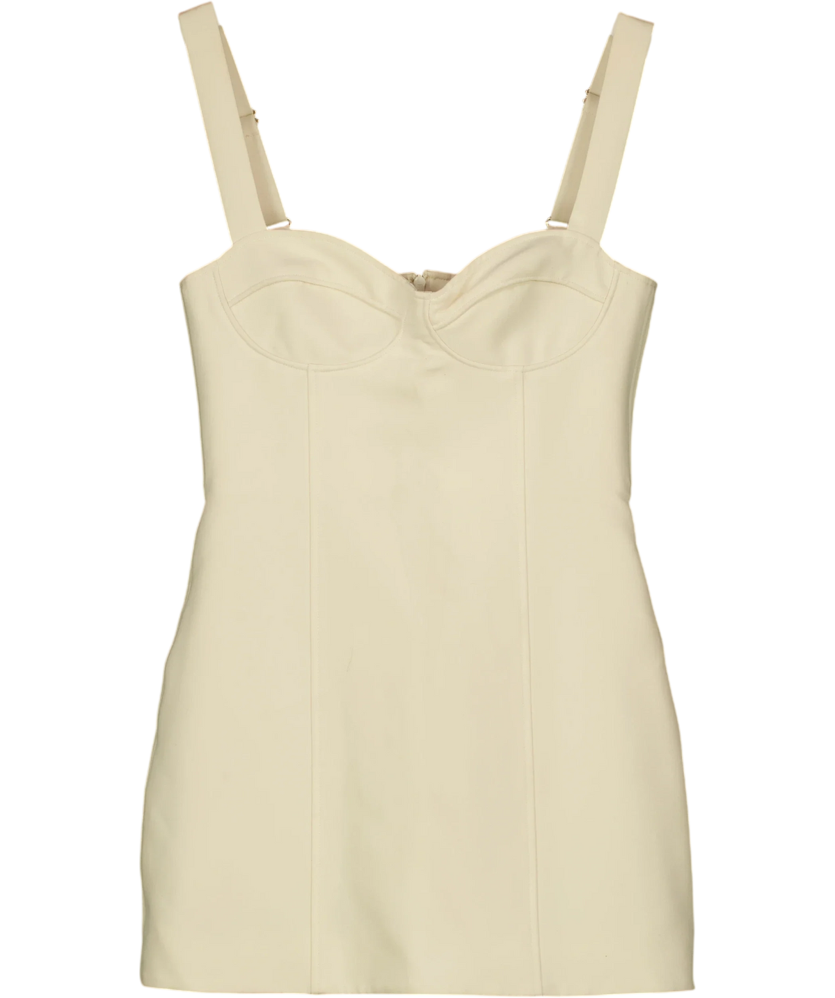 Shona Joy Cream Irena Bustier Mini Dress, size UK 8 — front