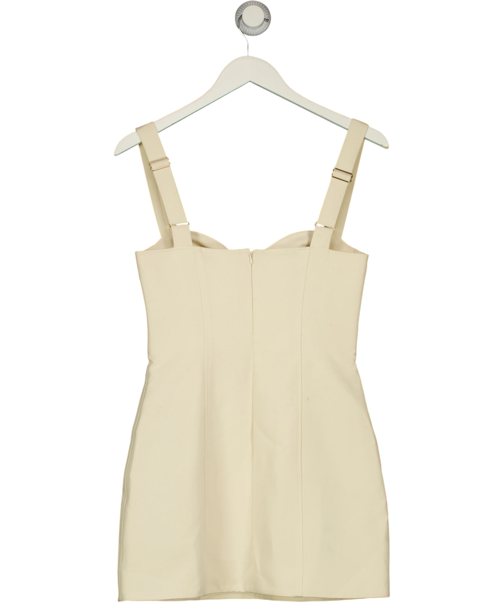 Shona Joy Cream Irena Bustier Mini Dress, size UK 8 — back
