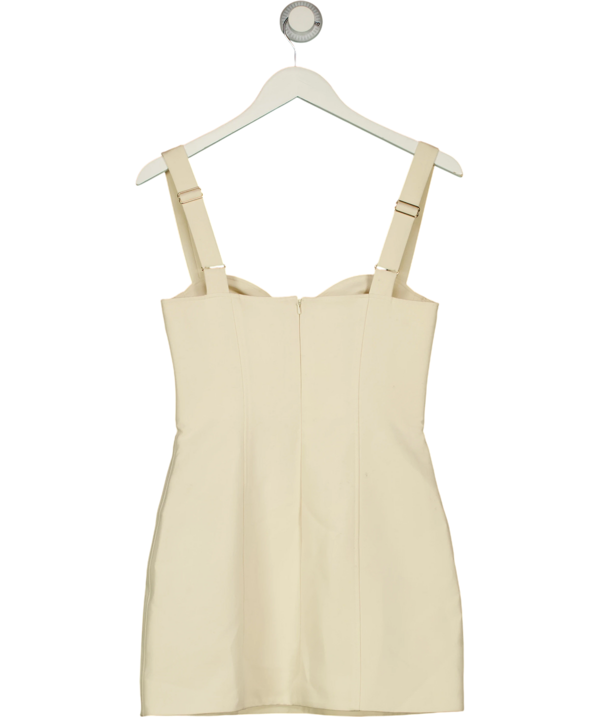 Shona Joy Cream Irena Bustier Mini Dress, size UK 8 — back