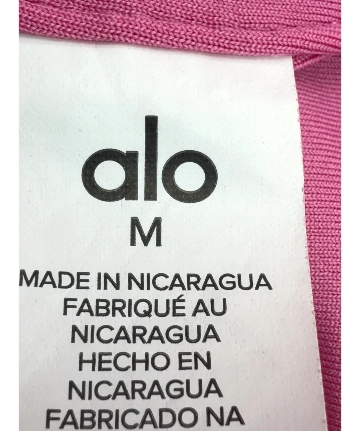 ALO Pink Halter Crop Top / Precision Halter Tank and High-Waist Legging / Capri, size UK M — care label