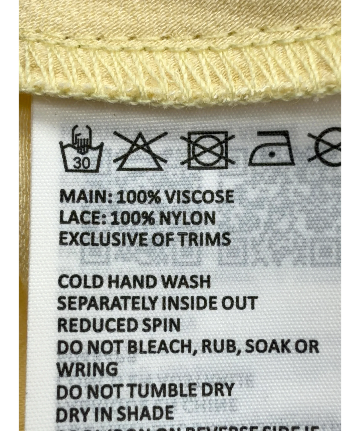 Bardot Yellow Colour, size UK 8 — label
