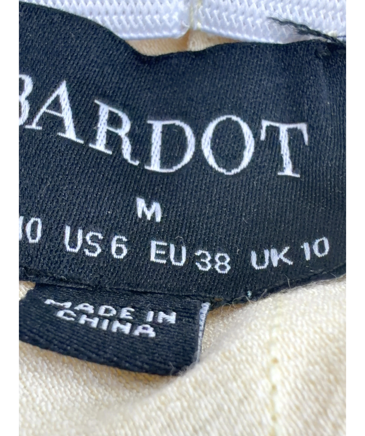 Bardot Yellow Colour, size UK 8 — fabric detail