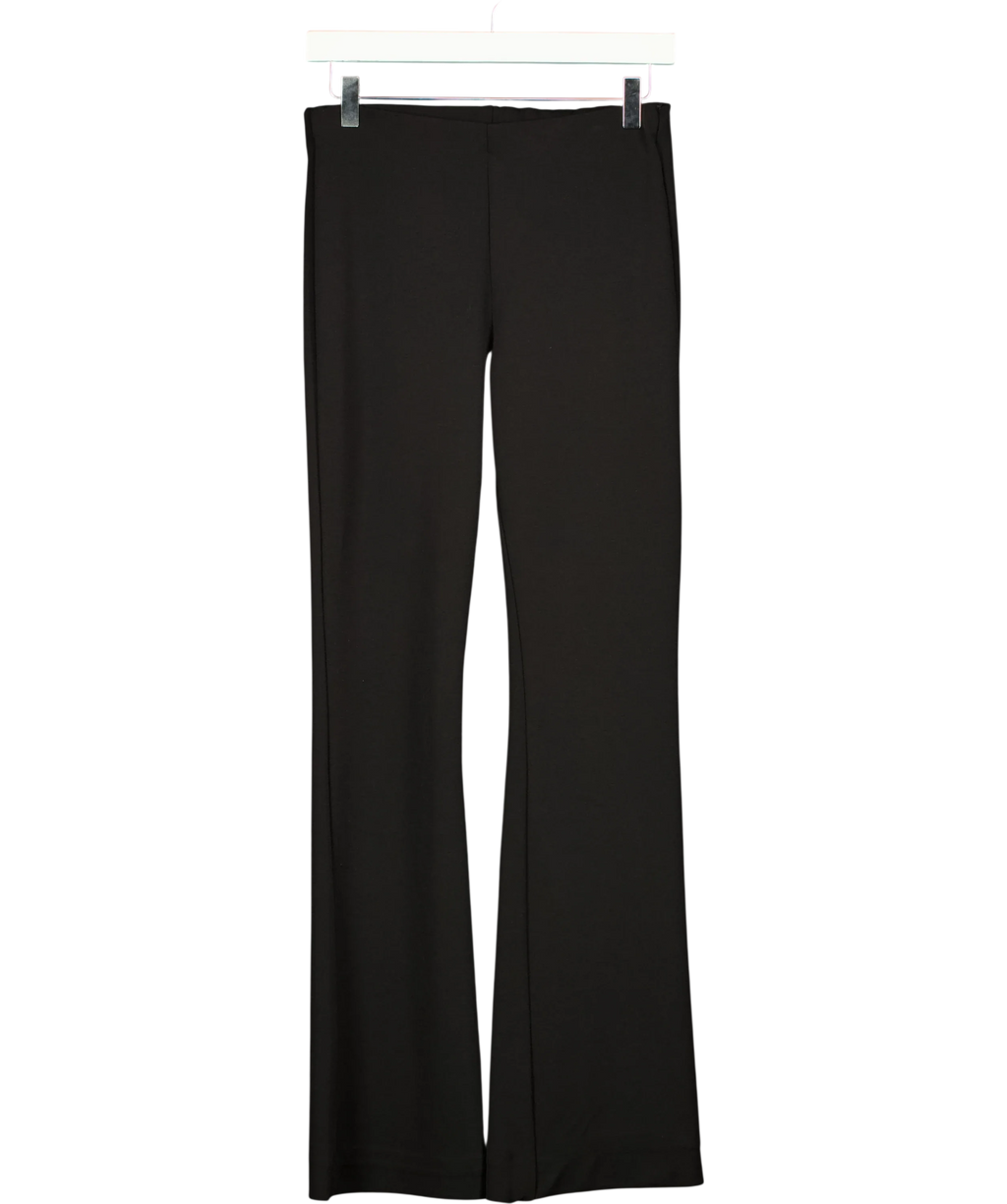 ZARA Black Black Elastic Flare Trousers, size UK S — front