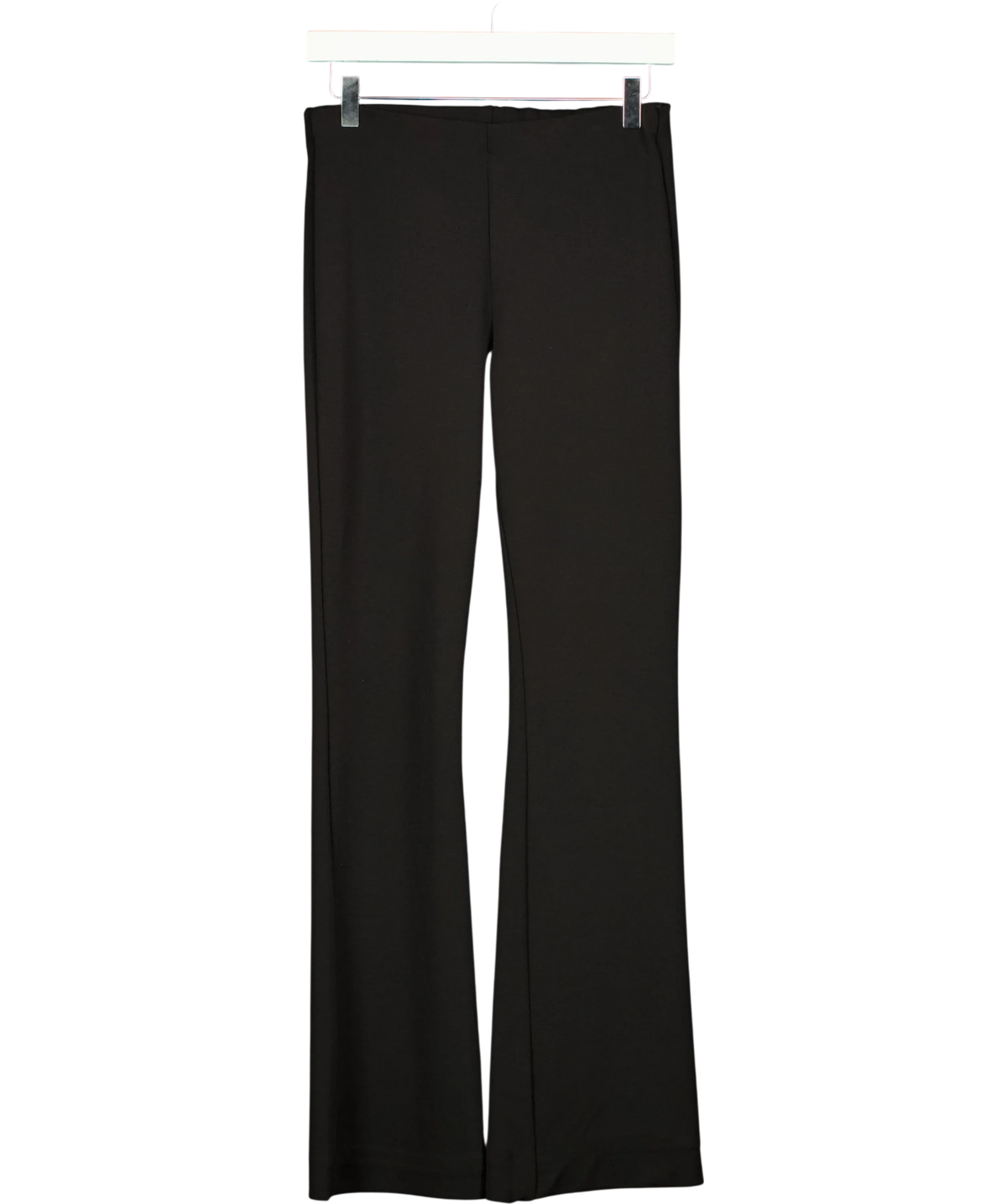 ZARA Black Black Elastic Flare Trousers, size UK S — front