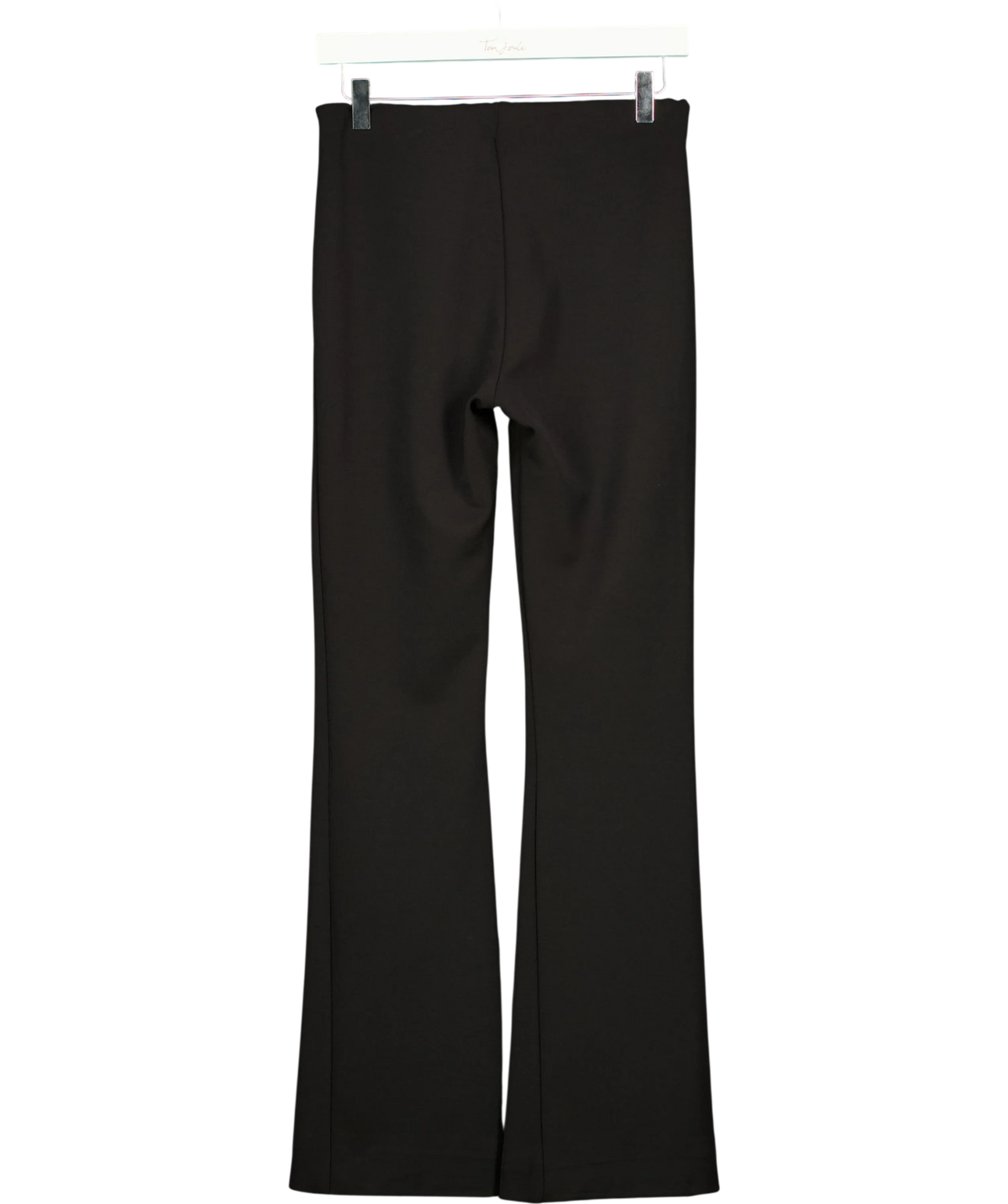 ZARA Black Black Elastic Flare Trousers, size UK S — back