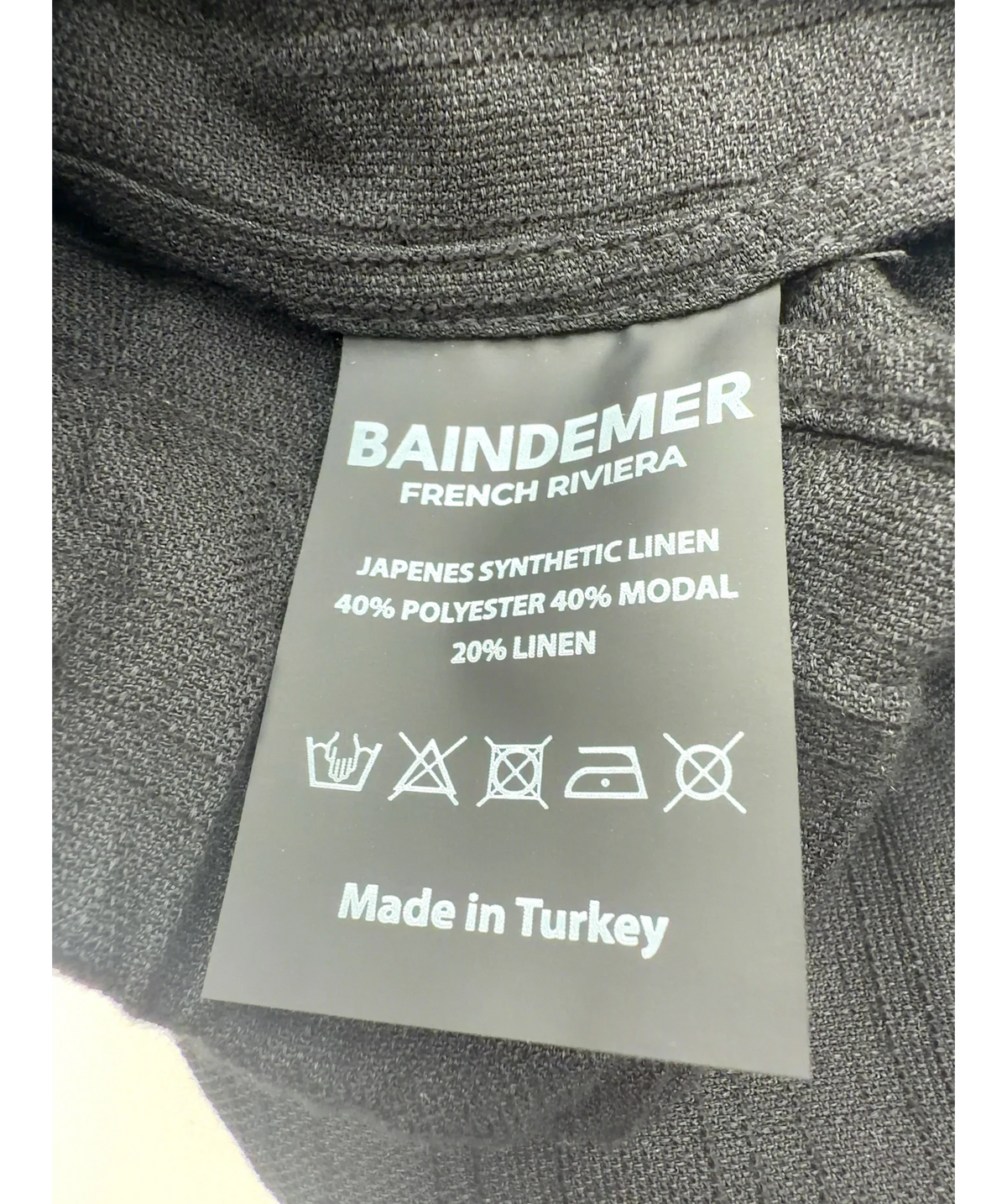 Baindemer Black Japanese Pants, size UK M — label
