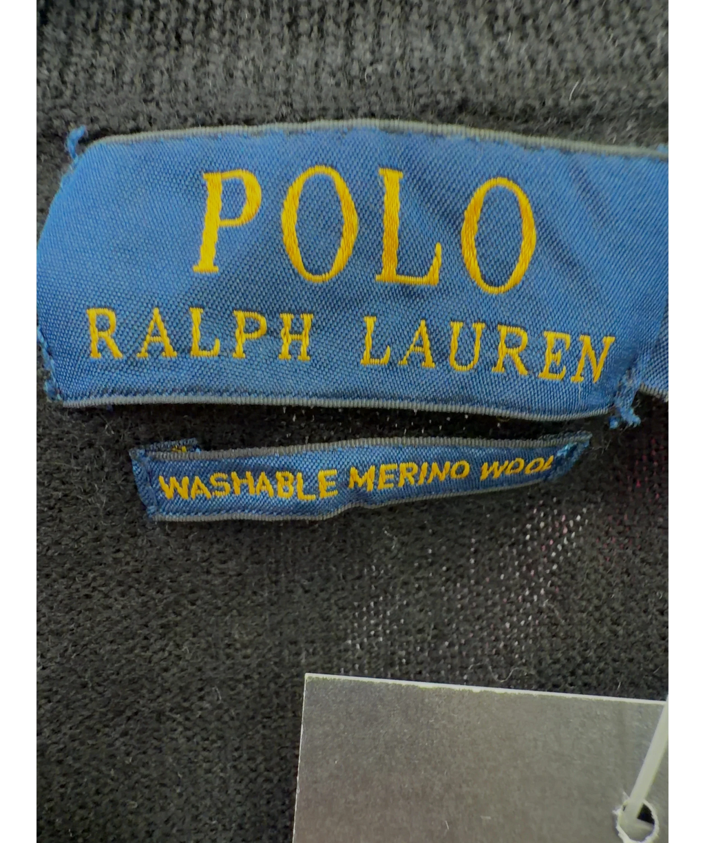 Polo Ralph Lauren Black washable merino wool crewneck sweater, size UK M — detail