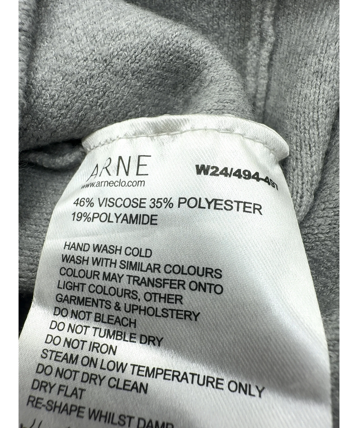 ARNE Grey Colour, size UK L — label