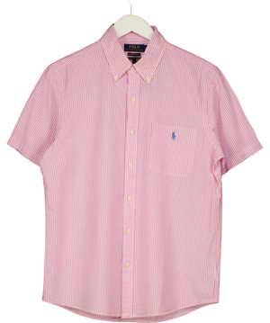 Polo Ralph Lauren Pink Striped  Non-Iron Shirt UK M