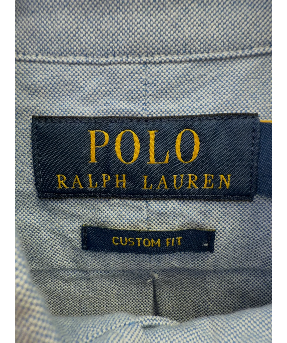 Polo Ralph Lauren Blue Custom Fit Oxford Shirt, size UK M — detail