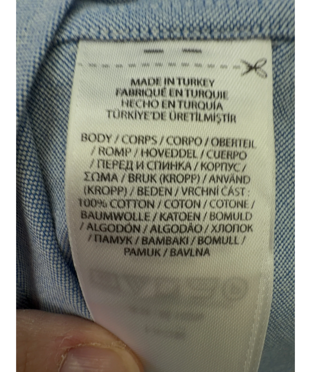 Polo Ralph Lauren Blue Custom Fit Oxford Shirt, size UK M — label