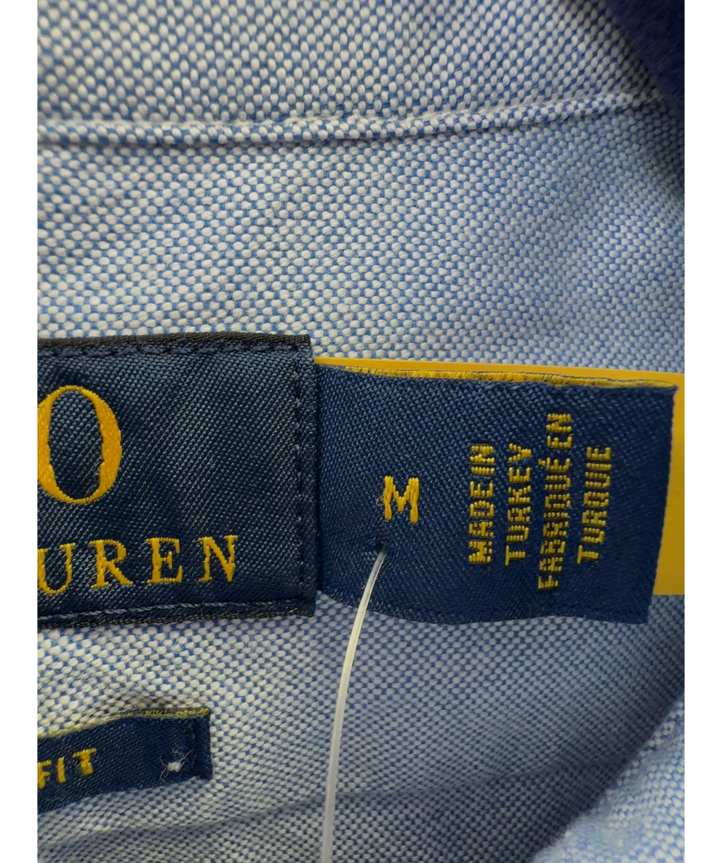 Polo Ralph Lauren Blue Custom Fit Oxford Shirt, size UK M — care label