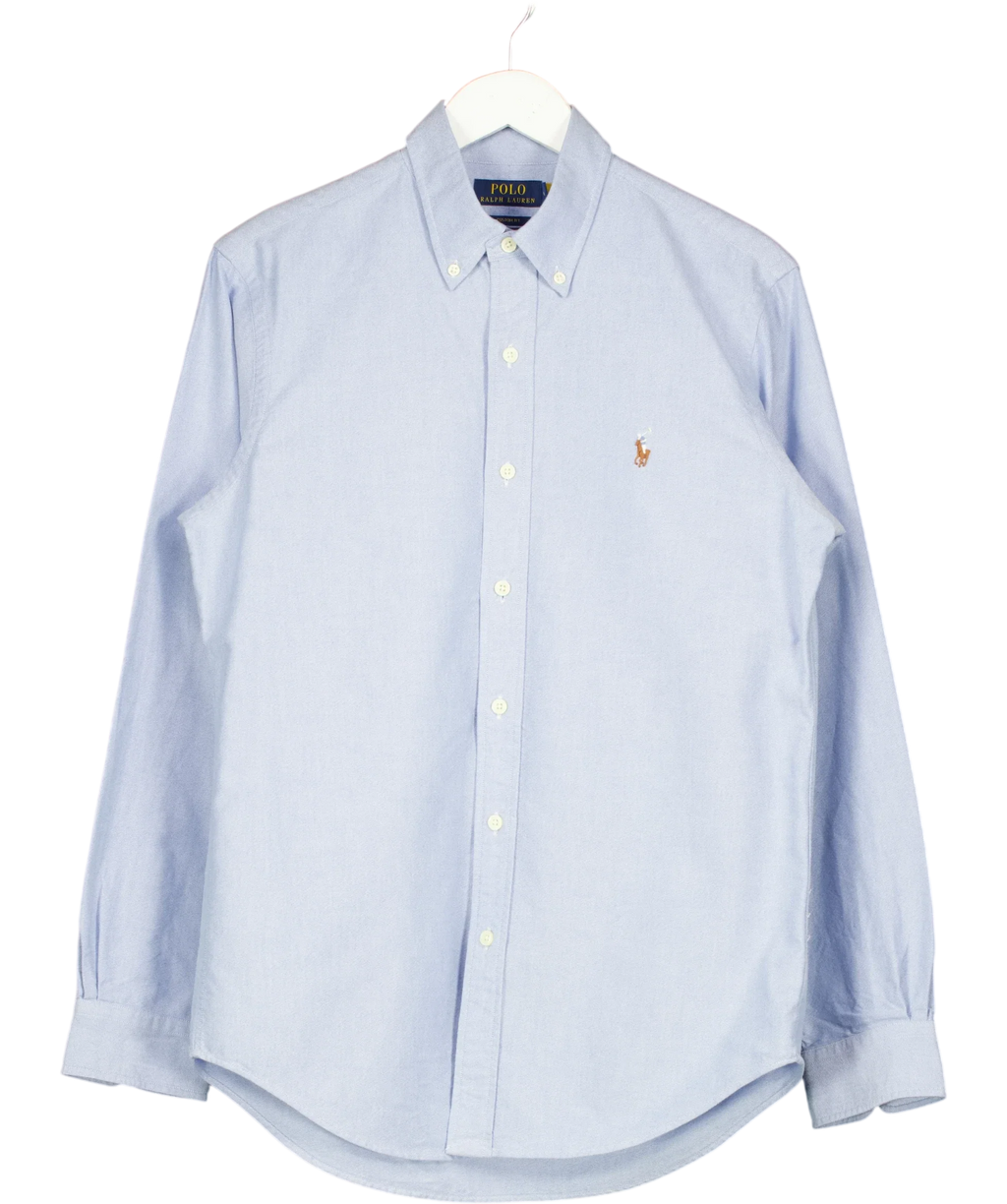 Polo Ralph Lauren Blue Custom Fit Oxford Shirt, size UK M — front
