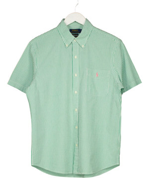 Polo Ralph Lauren Green Striped  Non-Iron Shirt UK M