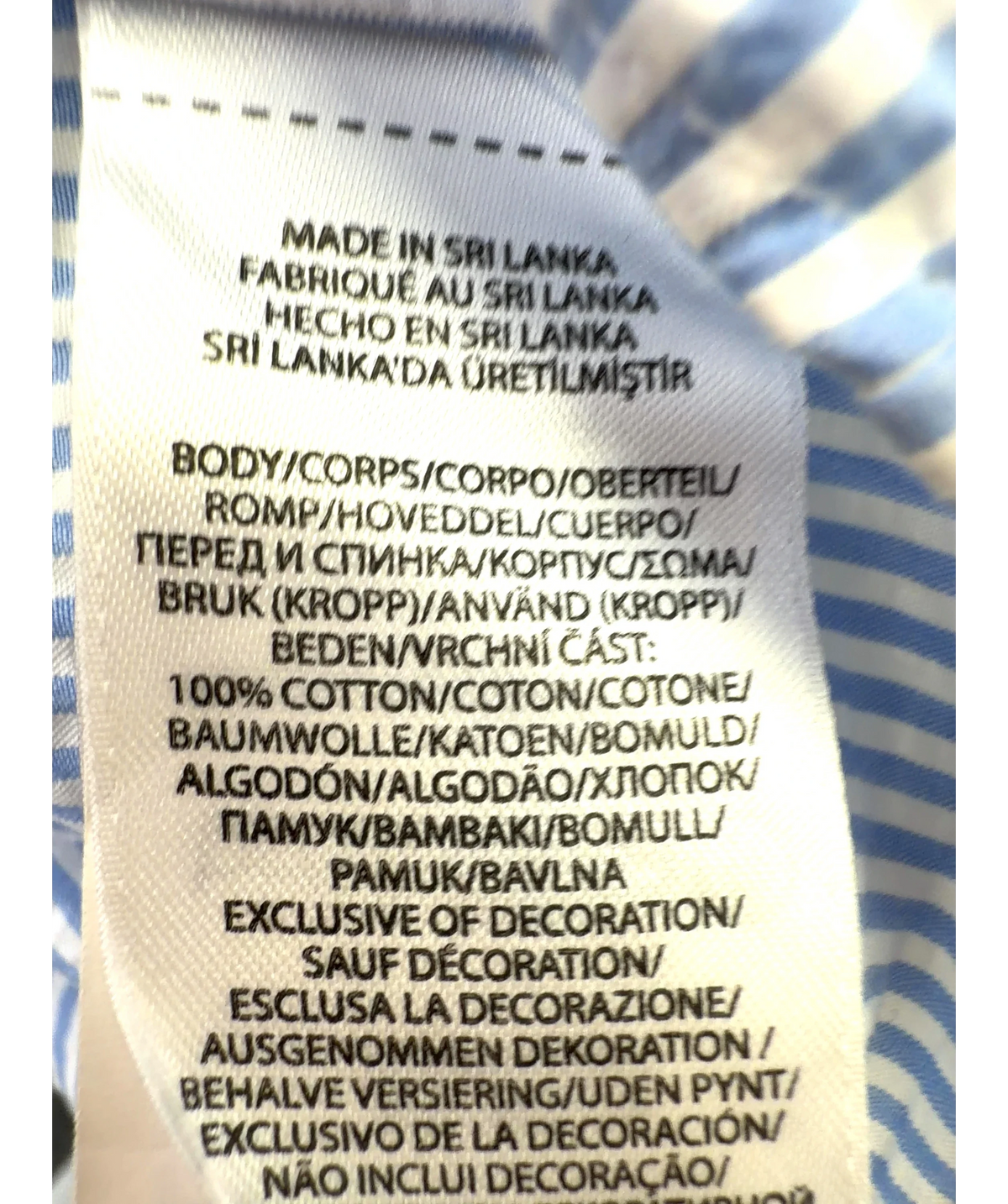 Polo Ralph Lauren Blue Guaranteed to Wrinkle, size UK M — label
